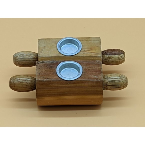 Vintage Salt and Pepper Shakers Rolling Pins Wood Souvenir Kitsch - Picture 3 of 4